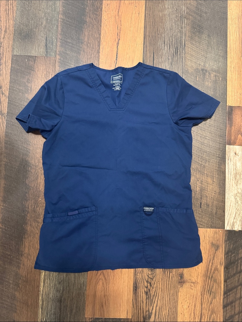 Cherokee Navy V-Neck Medical Scrub Top